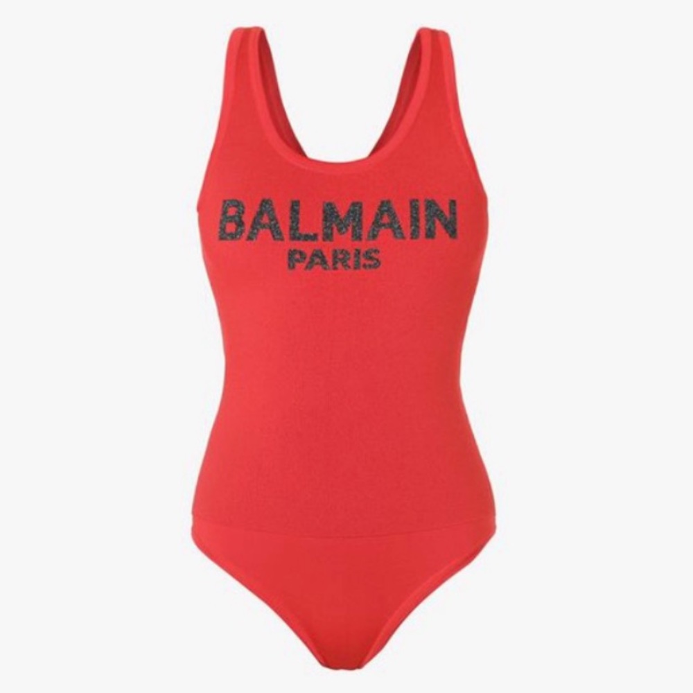 BALMAIN KINIT LOGO BODYSUIT